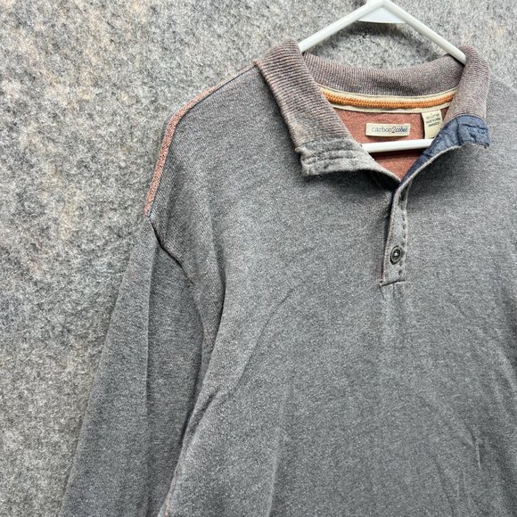 Carbon2Cobalt Polo Shirt Men Large Adult Gray Outdoors Long Sleeve Stretch - Picture 3 of 11